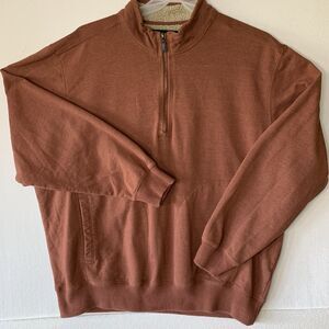 Outdoor Life Mens 1/4 Zip Pullover XXL Sweatshirt Long Sleeve Maroon Pockets